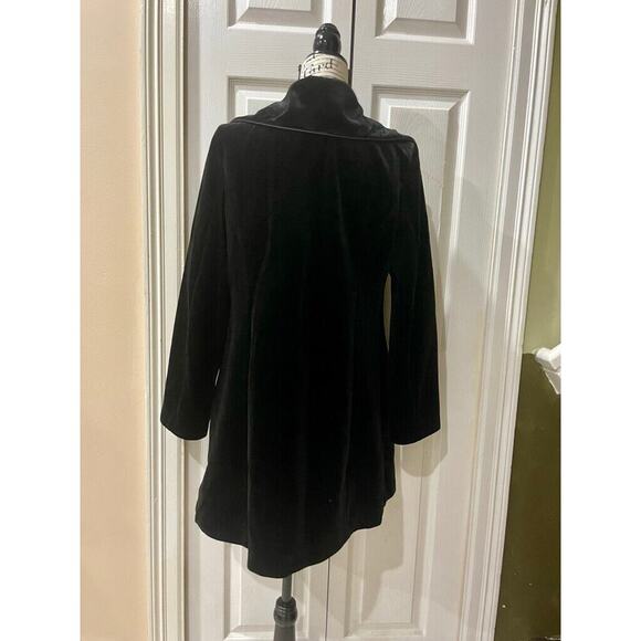 LAUNDRY BY SHELLI SEGAL COAT BLAZER BLACK VELVET SZ L SOPHISTICATED CHIC TRENDY - Picture 12 of 15